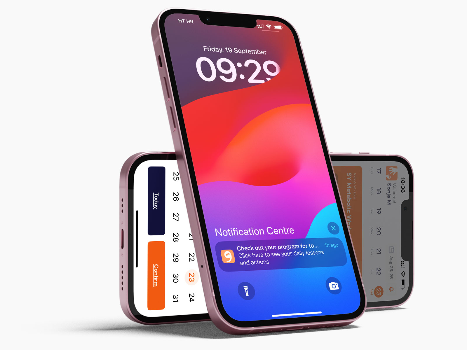 mobile app screens